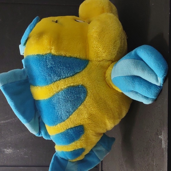 DISNEY VINTAGE LITTLE MERMAID FLOUNDER PLUSH YELLOW FISH DISNEYLAND DISNEY WORLD - Picture 2 of 10